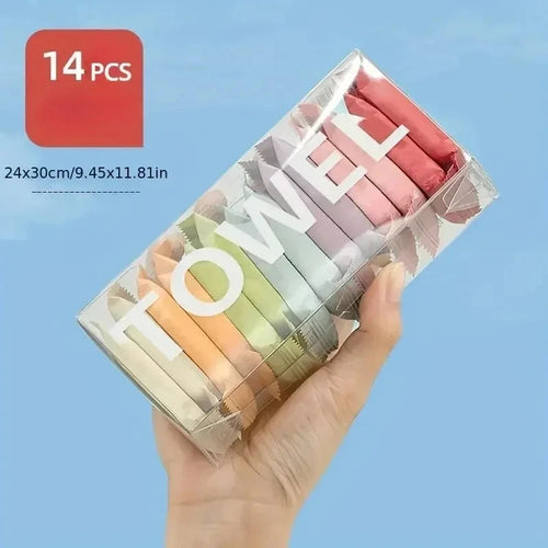 14pcs/box Disposable Washcloth Portable Travel Towel Thickened