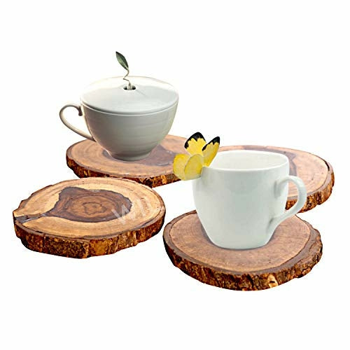 Wooden Log Coasters for Water Glasses Tea/Coffer Cups or Bear Glasses