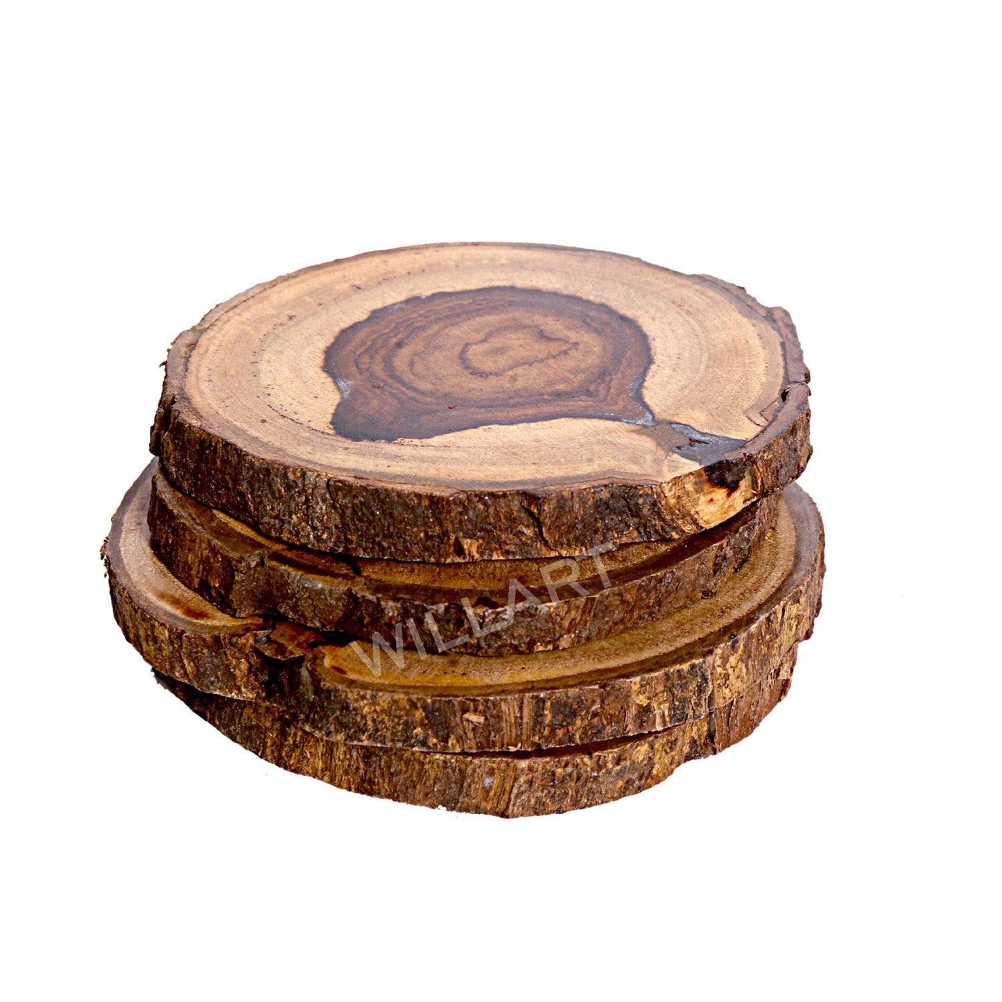 Wooden Log Coasters for Water Glasses Tea/Coffer Cups or Bear Glasses